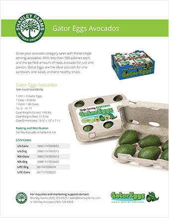 Shanley Farms Gator Eggs Avocados Specs Sheet